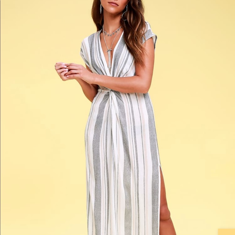 Lulus striped swim cover up, size small - Picture 3 of 4